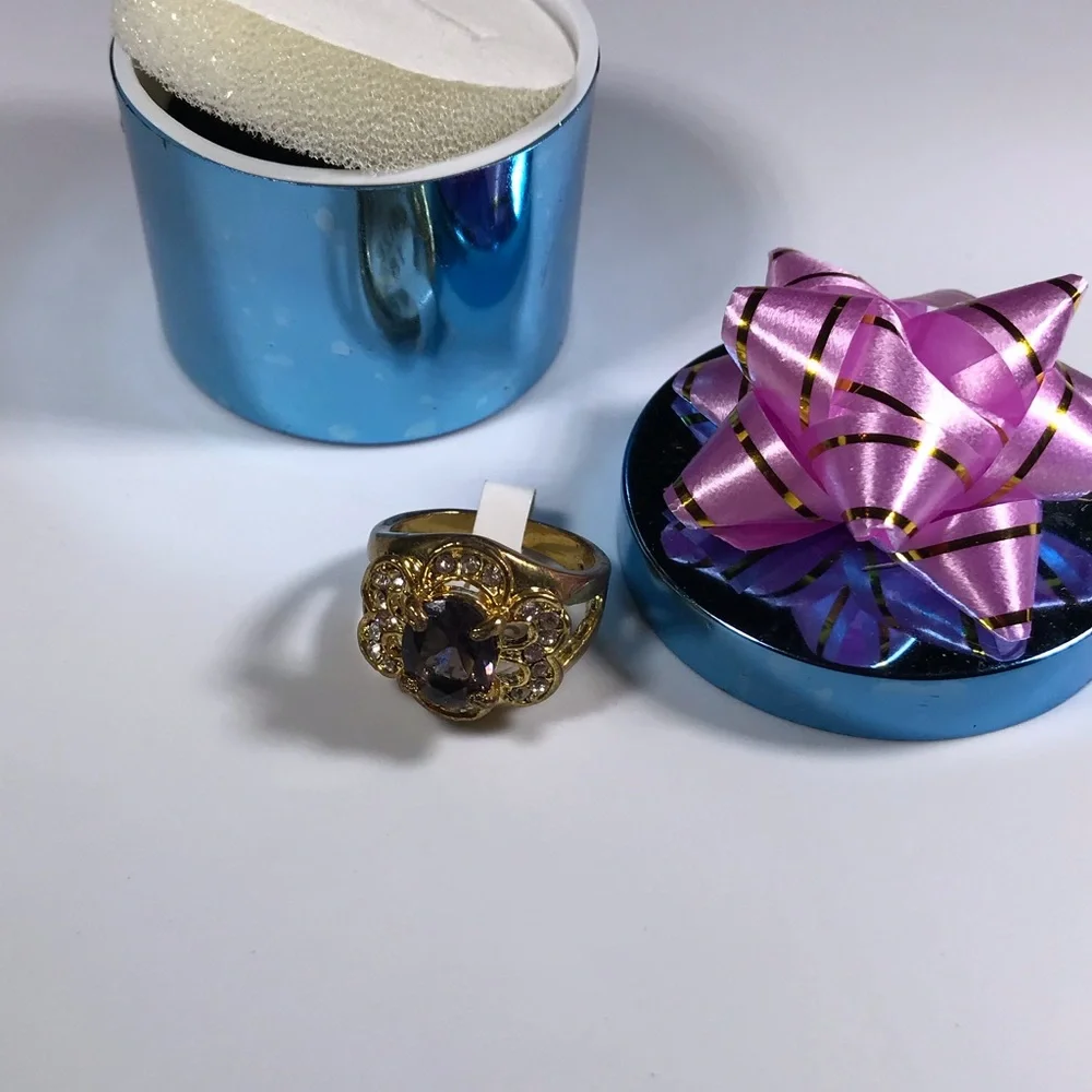 Gorgeous Big Statement Ring Vintage Deadstock New Unique Rare Sparkle Gem